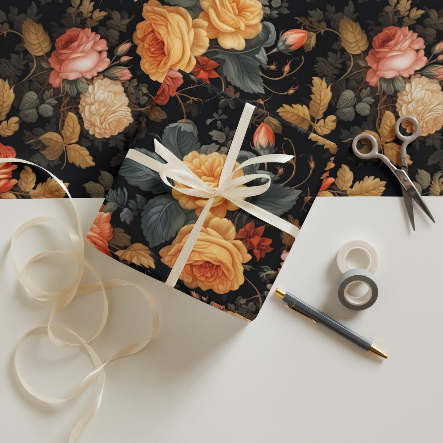 Gift Wrapping Paper Sheets: Fall Florals Collection in Jolene